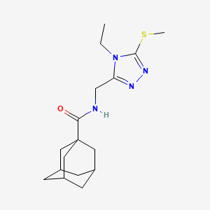 N-[(4-ethyl-5-methylsulfanyl-1,2,4-triazol-3-yl)methyl]adamantane-1-carboxamide