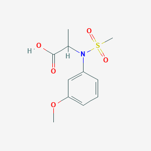 molecular formula C11H15NO5S B2567912 N-(3-methoxyphenyl)-N-(methylsulfonyl)alanine CAS No. 1049810-59-4
