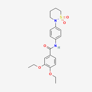 molecular formula C21H26N2O5S B2567913 N-[4-(1,1-dioxothiazinan-2-yl)phenyl]-3,4-diethoxybenzamide CAS No. 899976-08-0