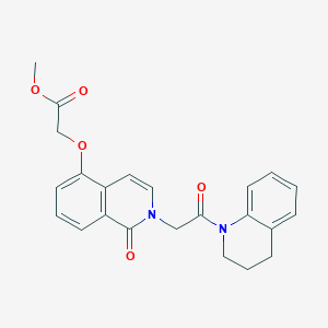 molecular formula C23H22N2O5 B2567914 methyl 2-[2-[2-(3,4-dihydro-2H-quinolin-1-yl)-2-oxoethyl]-1-oxoisoquinolin-5-yl]oxyacetate CAS No. 868224-84-4