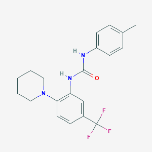 molecular formula C20H22F3N3O B256792 1-(2-(Piperidin-1-yl)-5-(trifluoromethyl)phenyl)-3-(p-tolyl)urea 