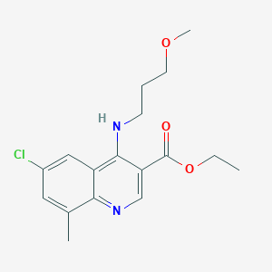 molecular formula C17H21ClN2O3 B256795 Ethyl 6-chloro-4-(3-methoxypropylamino)-8-methylquinoline-3-carboxylate 
