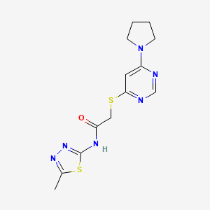 N-(5-methyl-1,3,4-thiadiazol-2-yl)-2-((6-(pyrrolidin-1-yl)pyrimidin-4-yl)thio)acetamide