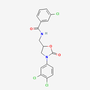 3-chloro-N-((3-(3,4-dichlorophenyl)-2-oxooxazolidin-5-yl)methyl)benzamide