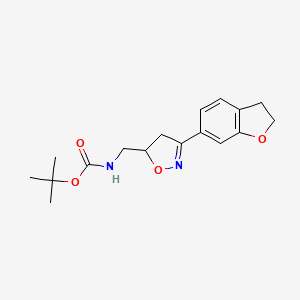 tert-butyl N-{[3-(2,3-dihydro-1-benzofuran-6-yl)-4,5-dihydro-1,2-oxazol-5-yl]methyl}carbamate