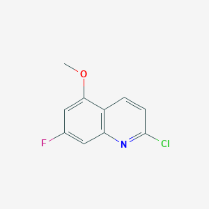 molecular formula C10H7ClFNO B2567975 2-氯-7-氟-5-甲氧基喹啉 CAS No. 2418673-08-0