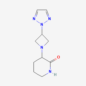 molecular formula C10H15N5O B2567977 3-[3-(三唑-2-基)氮杂环丁-1-基]哌啶-2-酮 CAS No. 2415453-29-9