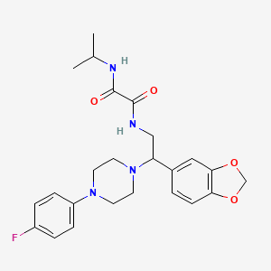 molecular formula C24H29FN4O4 B2567978 N1-(2-(benzo[d][1,3]dioxol-5-yl)-2-(4-(4-fluorophenyl)piperazin-1-yl)ethyl)-N2-isopropyloxalamide CAS No. 896362-53-1