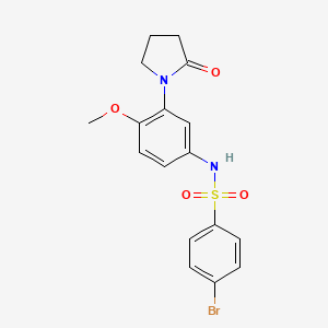 molecular formula C17H17BrN2O4S B2567979 4-bromo-N-(4-methoxy-3-(2-oxopyrrolidin-1-yl)phenyl)benzenesulfonamide CAS No. 941978-13-8