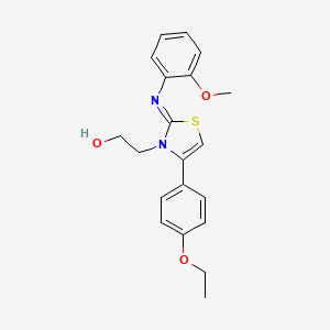 molecular formula C20H22N2O3S B2567980 (Z)-2-(4-(4-ethoxyphenyl)-2-((2-methoxyphenyl)imino)thiazol-3(2H)-yl)ethanol CAS No. 928199-32-0