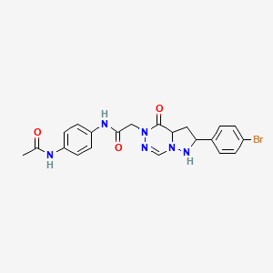 molecular formula C21H17BrN6O3 B2567993 2-[2-(4-bromophenyl)-4-oxo-4H,5H-pyrazolo[1,5-d][1,2,4]triazin-5-yl]-N-(4-acetamidophenyl)acetamide CAS No. 1326824-99-0