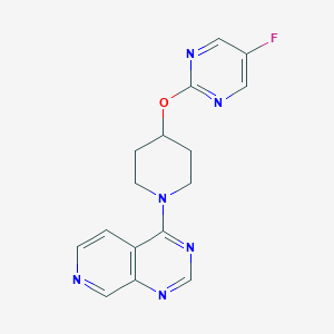 molecular formula C16H15FN6O B2567997 4-[4-(5-Fluoropyrimidin-2-yl)oxypiperidin-1-yl]pyrido[3,4-d]pyrimidine CAS No. 2415531-01-8