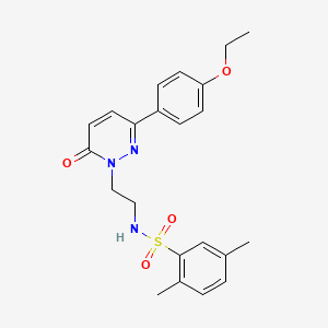 molecular formula C22H25N3O4S B2567998 N-(2-(3-(4-乙氧基苯基)-6-氧代嘧啶并[1,6-h]-1(6H)-基)乙基)-2,5-二甲基苯磺酰胺 CAS No. 921881-26-7