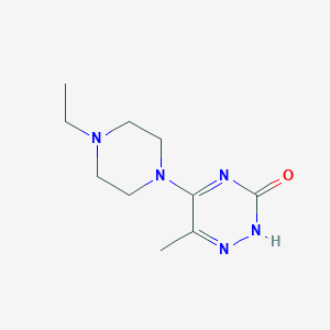 molecular formula C10H17N5O B256800 5-(4-Ethylpiperazin-1-yl)-6-methyl-1,2,4-triazin-3-ol 