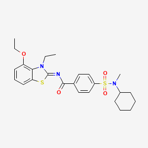 molecular formula C25H31N3O4S2 B2568003 4-[环己基(甲基)磺酰氨基]-N-(4-乙氧基-3-乙基-1,3-苯并噻唑-2-亚甲基)苯甲酰胺 CAS No. 533868-83-6