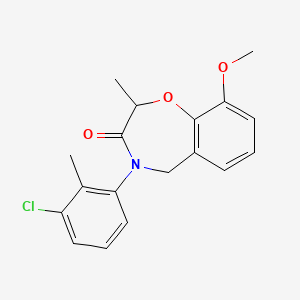 molecular formula C18H18ClNO3 B2568005 4-(3-Chloro-2-methylphenyl)-9-methoxy-2-methyl-5H-1,4-benzoxazepin-3-one CAS No. 2319849-64-2