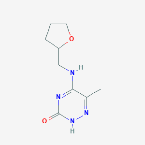 molecular formula C9H14N4O2 B256801 6-methyl-5-[(tetrahydro-2-furanylmethyl)amino]-1,2,4-triazin-3(2H)-one 