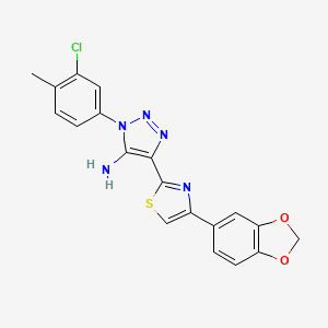 molecular formula C19H14ClN5O2S B2568013 4-(4-(苯并[d][1,3]二氧杂环-5-基)噻唑-2-基)-1-(3-氯-4-甲基苯基)-1H-1,2,3-三唑-5-胺 CAS No. 1207044-48-1