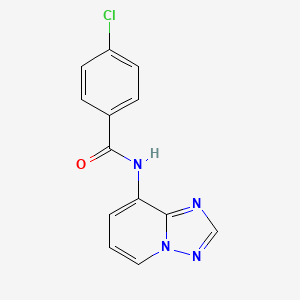 molecular formula C13H9ClN4O B2568014 4-chloro-N-[1,2,4]triazolo[1,5-a]pyridin-8-ylbenzenecarboxamide CAS No. 338406-08-9