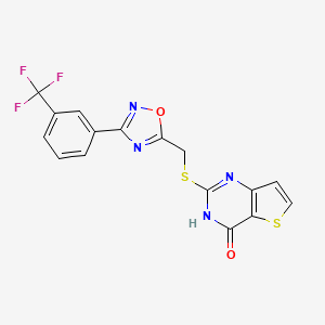 2-(((3-(3-(trifluoromethyl)phenyl)-1,2,4-oxadiazol-5-yl)methyl)thio)thieno[3,2-d]pyrimidin-4(3H)-one