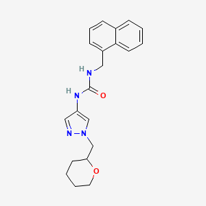 1-(naphthalen-1-ylmethyl)-3-(1-((tetrahydro-2H-pyran-2-yl)methyl)-1H-pyrazol-4-yl)urea