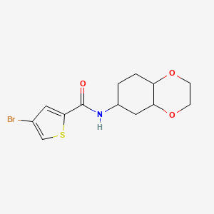 molecular formula C13H16BrNO3S B2568032 4-bromo-N-(octahydrobenzo[b][1,4]dioxin-6-yl)thiophene-2-carboxamide CAS No. 1902907-74-7