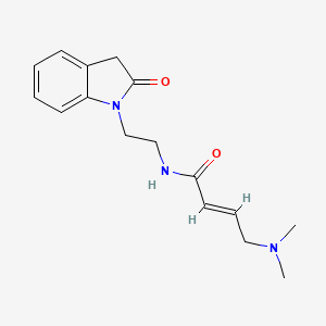 (E)-4-(Dimethylamino)-N-[2-(2-oxo-3H-indol-1-yl)ethyl]but-2-enamide