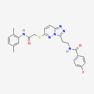 N-(2-(6-((2-((2,5-dimethylphenyl)amino)-2-oxoethyl)thio)-[1,2,4]triazolo[4,3-b]pyridazin-3-yl)ethyl)-4-fluorobenzamide
