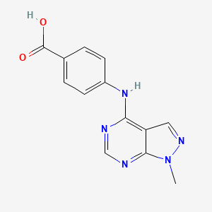 molecular formula C13H11N5O2 B2568040 4-(1-Methyl-1H-pyrazolo[3,4-d]pyrimidin-4-ylamino)-benzoic acid CAS No. 361986-42-7