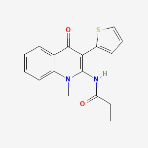 molecular formula C17H16N2O2S B2568048 N-(1-methyl-4-oxo-3-thiophen-2-ylquinolin-2-yl)propanamide CAS No. 896843-40-6