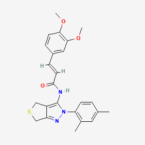 (E)-3-(3,4-dimethoxyphenyl)-N-(2-(2,4-dimethylphenyl)-4,6-dihydro-2H-thieno[3,4-c]pyrazol-3-yl)acrylamide
