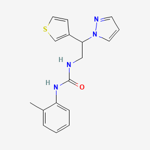 molecular formula C17H18N4OS B2568060 1-(2-(1H-吡唑-1-基)-2-(噻吩-3-基)乙基)-3-(邻甲苯基)脲 CAS No. 2034253-27-3