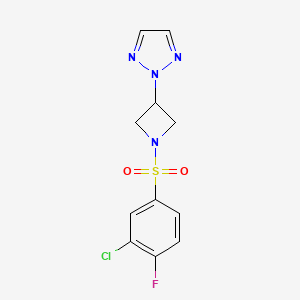 2-(1-((3-chloro-4-fluorophenyl)sulfonyl)azetidin-3-yl)-2H-1,2,3-triazole