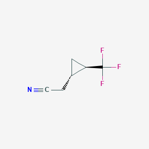 molecular formula C6H6F3N B2568066 2-[(1S,2R)-2-(Trifluoromethyl)cyclopropyl]acetonitrile CAS No. 78376-91-7