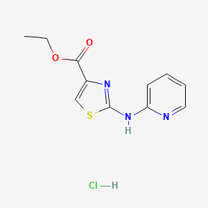molecular formula C11H12ClN3O2S B2568069 Ethyl 2-(pyridin-2-ylamino)thiazole-4-carboxylate hydrochloride CAS No. 1351597-01-7