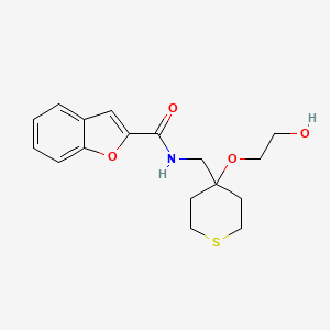 N-((4-(2-hydroxyethoxy)tetrahydro-2H-thiopyran-4-yl)methyl)benzofuran-2-carboxamide