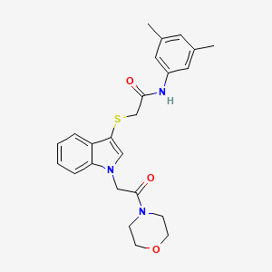 molecular formula C24H27N3O3S B2568076 N-(3,5-dimethylphenyl)-2-({1-[2-(morpholin-4-yl)-2-oxoethyl]-1H-indol-3-yl}sulfanyl)acetamide CAS No. 878054-52-5