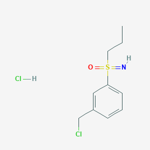 molecular formula C10H15Cl2NOS B2568077 [3-(Chloromethyl)phenyl]-imino-oxo-propyl-lambda6-sulfane;hydrochloride CAS No. 2287288-80-4