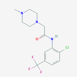 molecular formula C14H17ClF3N3O B256808 N-[2-chloro-5-(trifluoromethyl)phenyl]-2-(4-methylpiperazin-1-yl)acetamide 