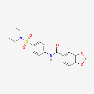 N-[4-(diethylsulfamoyl)phenyl]-1,3-benzodioxole-5-carboxamide