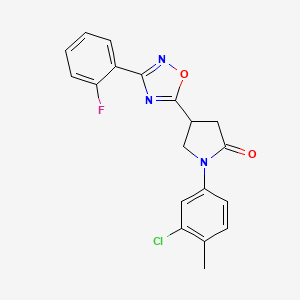 1-(3-Chloro-4-methylphenyl)-4-[3-(2-fluorophenyl)-1,2,4-oxadiazol-5-yl]pyrrolidin-2-one