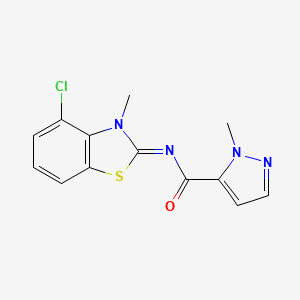 molecular formula C13H11ClN4OS B2568082 (E)-N-(4-氯-3-甲基苯并[d]噻唑-2(3H)-亚甲基)-1-甲基-1H-吡唑-5-甲酰胺 CAS No. 1173399-33-1