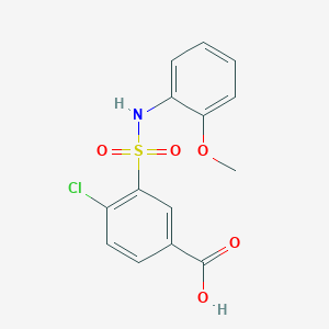 molecular formula C14H12ClNO5S B2568084 4-氯-3-[(2-甲氧基苯基)磺酰基]苯甲酸 CAS No. 325832-92-6
