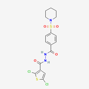 molecular formula C17H17Cl2N3O4S2 B2568086 2,5-二氯-N'-(4-(哌啶-1-磺酰基)苯甲酰)噻吩-3-碳酰肼 CAS No. 393838-65-8