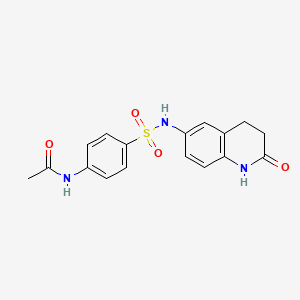 molecular formula C17H17N3O4S B2568089 N-(4-(N-(2-oxo-1,2,3,4-tetrahydroquinolin-6-yl)sulfamoyl)phenyl)acetamide CAS No. 857552-82-0