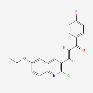 molecular formula C20H15ClFNO2 B2568091 (E)-3-(2-chloro-6-ethoxyquinolin-3-yl)-1-(4-fluorophenyl)prop-2-en-1-one CAS No. 1825324-18-2