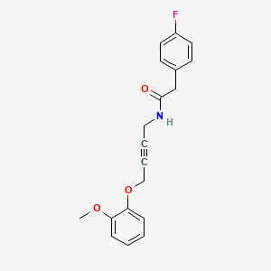molecular formula C19H18FNO3 B2568102 2-(4-氟苯基)-N-(4-(2-甲氧基苯氧基)丁-2-炔-1-基)乙酰胺 CAS No. 1421500-52-8