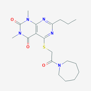 5-[2-(Azepan-1-yl)-2-oxoethyl]sulfanyl-1,3-dimethyl-7-propylpyrimido[4,5-d]pyrimidine-2,4-dione