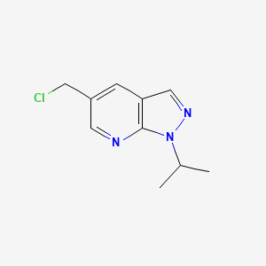 molecular formula C10H12ClN3 B2568110 5-(氯甲基)-1-(丙-2-基)-1H-吡唑并[3,4-b]吡啶 CAS No. 1864064-38-9