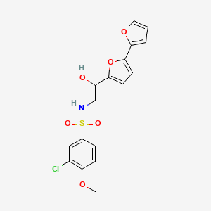 molecular formula C17H16ClNO6S B2568112 N-(2-{[2,2'-bifuran]-5-yl}-2-hydroxyethyl)-3-chloro-4-methoxybenzene-1-sulfonamide CAS No. 2320859-16-1